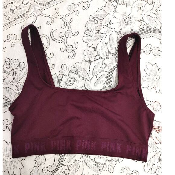 PINK Victoria's Secret Ultimate Unlined Bra Medium Burgundy - Picture 1 of 5